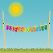 Flip-flops on the rope under the Sun