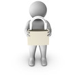 Illustration: 3d man with metal padlock 3d man with metal padlock