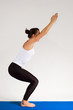 young yoga girl doing exercise
