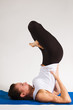 young yoga girl doing exercise