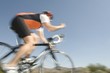 Male cyclist, blurred motion