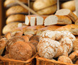 Traditional bread in baskets Traditional bread in baskets