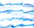 Set of abstract blue backgrounds vector Set of abstract blue backgrounds vector