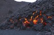 Glowing molten volcanic rock of Eyjafjallajokull, Fimmvorduhals, Iceland