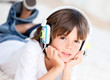 Liitle boy listenning music