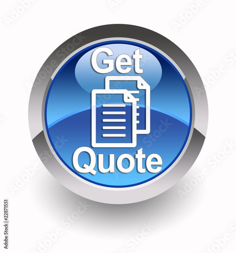 Illustration: ''Get quote'' glossy icon ''Get quote'' glossy icon