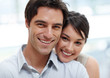 Closeup of a smiling young couple together
