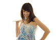 Prettty woman throws a plate