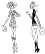 Fashion woman icon doodley tattoo girls part 1