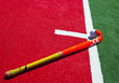 hockey stick on the field