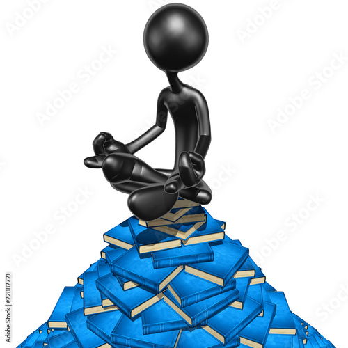 Illustration: Meditating On A Pile Of Books Meditating On A Pile Of Books