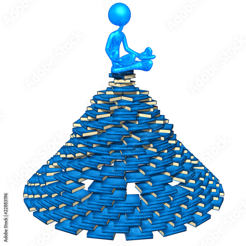 Illustration: Meditating On A Pile Of Books Meditating On A Pile Of Books