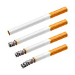 Different stages of smoking a cigarette. Vector.