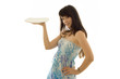 Prettty woman with a plate