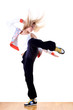 woman modern sport ballet dancer in ballroom woman modern sport ballet dancer in ballroom