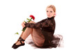 Young woman with flower