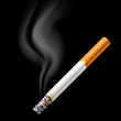 Smoldering cigarette. Vector.