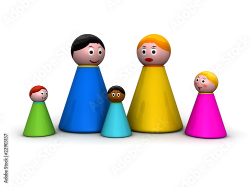 Illustration: Famiglia multietnica Famiglia multietnica