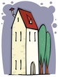 Vector: Summer landscape with house Summer landscape with house