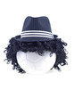 soccer ball face with black hair isolated on white background