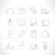 Media equipment icons - vector icon set