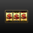 Dollar jackpot - winning in slot machine. Vector.