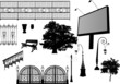 billboard and other park elements