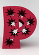 isolated letter P 3D red starsland alphabet letter front of isolated letter P 3D red starsland alphabet letter front of