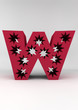 isolated letter W 3D red starsland alphabet letter front of isolated letter W 3D red starsland alphabet letter front of