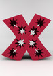 isolated letter X 3D red starsland alphabet letter front of isolated letter X 3D red starsland alphabet letter front of