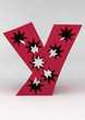 isolated letter Y 3D red starsland alphabet letter front of isolated letter Y 3D red starsland alphabet letter front of