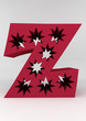 isolated letter Z 3D red starsland alphabet letter front of isolated letter Z 3D red starsland alphabet letter front of