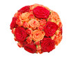 Bouquet of orange and red roses