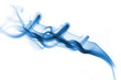 Blue smoke on white background