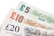 British five ten and twenty pound notes British five ten and twenty pound notes
