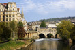View of the Pulteney Bridge River Avon in Bath, England View of the Pulteney Bridge River Avon in Bath, England