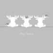 3 Sitting Christmas Reindeers Grey