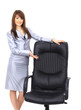 contemporary office chair and businesswoman.
