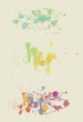 Collection of ink or paint watercolor splatters Collection of ink or paint watercolor splatters