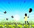 silhouette small girls