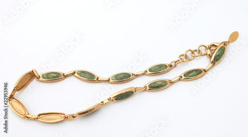Photo: Bracelet of gold with jade Bracelet of gold with jade