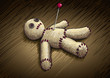 Voodoo doll hand drawing vector illustration.