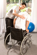 Volunteer with an old man