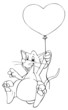 Maus, Ratte, Ballon, Liebe, verliebt, Valentinstag, Geschenk