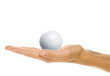 Golfball auf der Handfläche