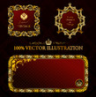 Glamour vintage gold frame decorative red black