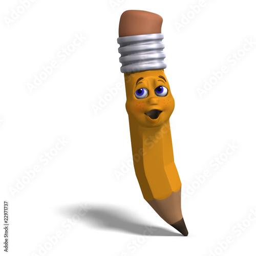 Funny Cute Cartoons on Photo  Cute And Funny Cartoon Pen With A Lovely Face  3d Rendering