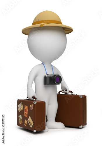 Illustration: 3d small people - tourist 3d small people - tourist