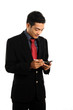 businessman with mobile device