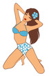 Beautiful pin-up girl in retro style